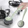 thumbnail image 1 of Haidf Steel Wool Scrubber, Stainless Steel Scrubber with Plastic Handle, Multi-Purpose Metal Scrubber for Cleaning Dishes, Pots, Pans, Grills, Stoves, Sink and Cast Iron, Kitchen Scrubber, 10", Green, 1 of 8