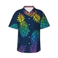 thumbnail image 1 of Haiem Abstract Bright Pineapple Fruit Retro Printed Hawaiian Shirt for Men - Men’s Casual Beach Summer Shirts - Stretch Fabric with Modern Fit-XX-Large, 1 of 9