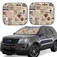 thumbnail image 1 of Haiem Abstract Coffee Pattern With Letters Car Windshield Sun Shade (2 Pieces) Foldable Windshield Sun Shade Car Accessories for Truck SUV Pickup-Large, 1 of 7