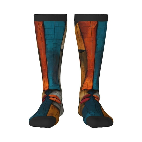 Haiem Abstract Colorful Duality Socks, Funny Novelty Crazy Design Cotton Socks Sports Socks Knee High Socks For Men, Women,1Pairs - Gift For Working Friends