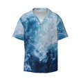 thumbnail image 1 of Haiem Abstract Ocean Waves Men's Casual Shirts Short Sleeve Button Down Shirts Fashion Textured Summer Beach Shirt-4X-Large, 1 of 7