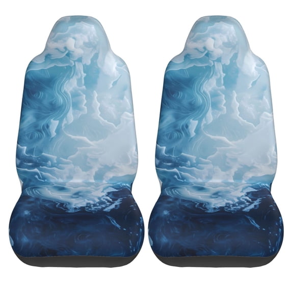 Haiem Abstract Ocean Waves Printed Car Seat Covers Set of 2, Universal Fit Car Seat Covers,Protective Seat Covers,Comfortable Car Seat Covers, Easy Installation Seat Covers