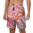 thumbnail image 1 of Haiem Abstract Pink Gold Splash Mens Swim Trunks with Compression Liner 2 in 1 Swimming Shorts Stretch Swimwear Quick Dry,Board Shorts-Small, 1 of 9