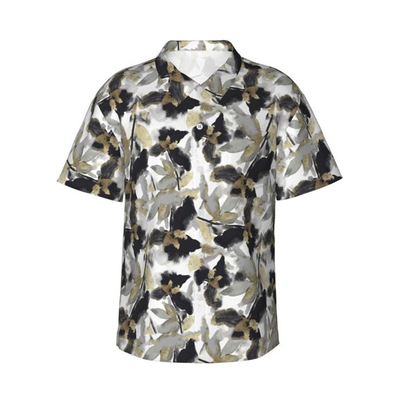 Haiem Abstract Watercolor Printed Hawaiian Shirt for Men - Men’s Casual Beach Summer Shirts - Stretch Fabric with Modern Fit-X-Large