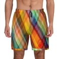 thumbnail image 1 of Haiem Abstract Watercolors Tartan Men'S Quick-Dry Swim Trunks: Comfortable Beach Shorts With Mesh Lining And Pockets - Ideal For Swimming And Sunbathing Small, 1 of 9