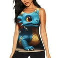 thumbnail image 1 of Haiem Adorable Blue Baby Dragon Printed Women's Workout Tank Top, Quick-Dry Sleeveless Gym Shirt, Breathable Lightweight Athletic Top for Running, Yoga, and Casual Wear-Medium, 1 of 7
