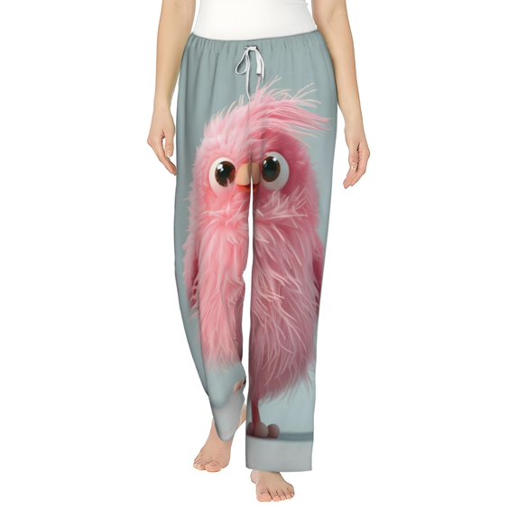 Haiem Adorable Pink Fluffy Birds Women's Pajama Pants Ultra Lightweight Pjs Bottoms Sleepwear Bottom Pants With Pocket Drawstring-Small