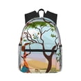thumbnail image 1 of Haiem African Women Lightweight Backpack for School, Classic Basic Water Resistant Casual Daypack for Travel with Bottle Side Pockets, 1 of 8