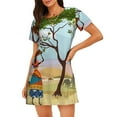 thumbnail image 1 of Haiem African Women Print Women’s Short-sleeved Nightdress – Comfortable and Loose-Fit Sleepwear, Soft Cotton Sleep Shirt for Relaxing, Casual Nightdress, 1 of 6