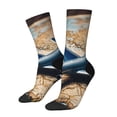 thumbnail image 1 of Haiem Airplane World Map Adventure Pattern Crew Socks – Soft & Durable Moisture-wicking Socks, Stay-Up Fit for Business, Work, and Casual Wear Size 5-11, 1 of 6