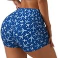 thumbnail image 1 of Haiem Airplanes in the Sky No Front Seam Biker Shorts for Women Yoga Workout Gym Bike Shorts with Tummy Control Moisture-Wicking-Small, 1 of 9