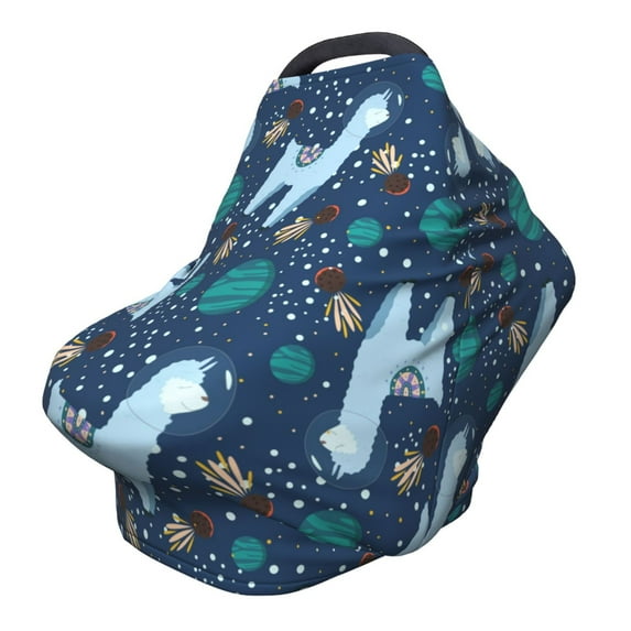 Haiem Alpaca Astronaut in Space Baby Nursing Cover & Nursing Poncho - Multi Use Cover for Baby Car Seat Canopy, Stroller Cover, 360°Full Privacy Breastfeeding Coverage