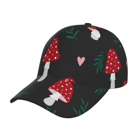 Haiem Amanita Mushroom Baseball Cap Dad Hat Cotton Soft Adjustable Fashion Hats for Men Women Unisex Style Headwear