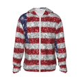 thumbnail image 1 of Haiem America Flag Glitter UPF 50+ Fishing Shirts for Men Long Sleeve UV Sun Protection Hoodie Non-Mask Outdoor Hiking Shirts, 1 of 8