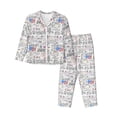 thumbnail image 1 of Haiem America Landmarks2 Pattern Women’s Long-sleeve Sleepwear,Sleepwear Set,2-piece Loungewear Set,Soft PJs Comfy Nightwear with Pockets-XX-Large, 1 of 7