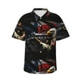 thumbnail image 1 of Haiem American Bald Eagle Warrior Printed Hawaiian Shirt for Men - Men’s Casual Beach Summer Shirts - Stretch Fabric with Modern Fit-3X-Large, 1 of 7