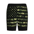 thumbnail image 1 of Haiem American Flag Camo Men's Pajama Short with Soft Woven Cotton Elastic Waistband Sleep Short-Large, 1 of 9