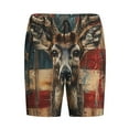 thumbnail image 1 of Haiem American Flag Deer Art Men's Pajama Short with Soft Woven Cotton Elastic Waistband Sleep Short-XX-Large, 1 of 9