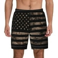 thumbnail image 1 of Haiem American Flag With Desert Camouflage Men'S Quick-Dry Swim Trunks: Comfortable Beach Shorts With Mesh Lining And Pockets - Ideal For Swimming And Sunbathing 3x-Large, 1 of 9