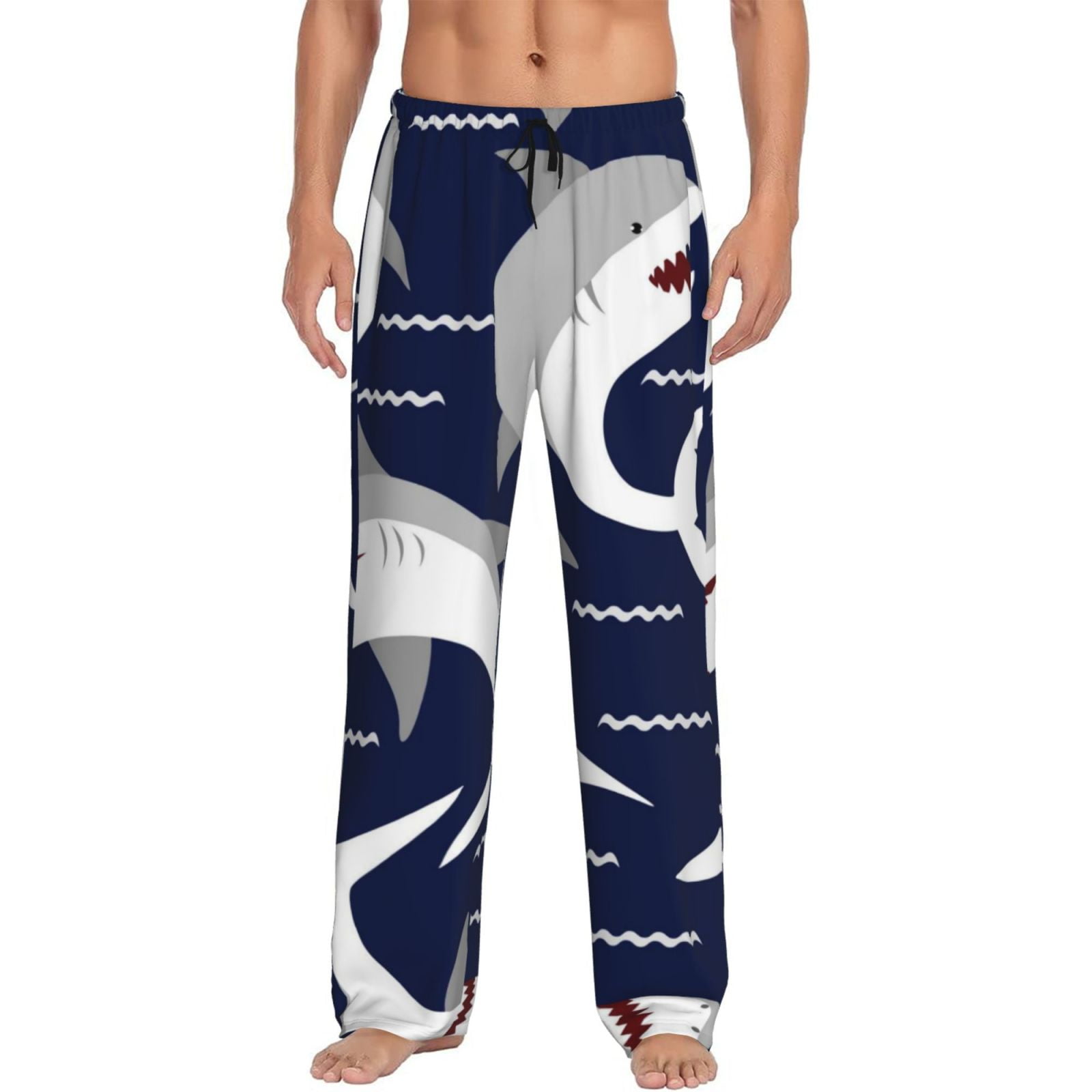 Haiem Angry Shark Men's Pajama Pants Ultra Lightweight Pjs Bottoms ...