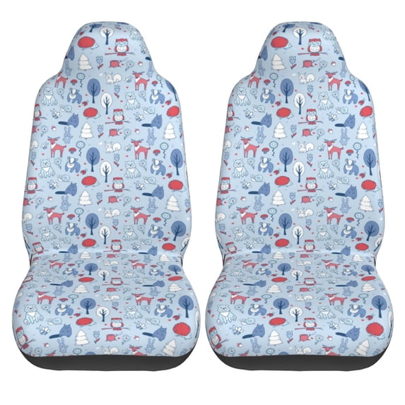 Haiem Animal Printed Car Seat Covers Set of 2, Universal Fit Car Seat Covers,Protective Seat Covers,Comfortable Car Seat Covers, Easy Installation Seat Covers, Vehicle Seat Covers