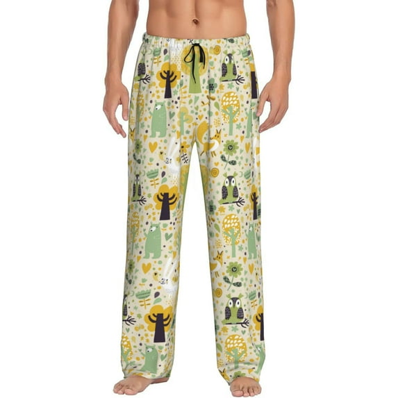 Haiem Animal Tree Men's Pajama Pants Ultra Lightweight Pjs Bottoms Sleepwear Bottom Pants With Pocket Drawstring-Medium