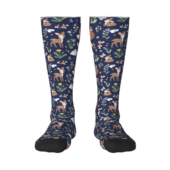 Haiem Animals And Wildflowers Socks, Funny Novelty Crazy Design Cotton Socks Sports Socks Knee High Socks For Men, Women,1Pairs - Gift For Working Friends