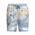 thumbnail image 1 of Haiem Animals Travel World Map Men's Pajama Short with Soft Woven Cotton Elastic Waistband Sleep Short-Large, 1 of 9