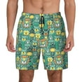 thumbnail image 1 of Haiem Animals with Leaf Mens Swim Trunks with Compression Liner 2 in 1 Swimming Shorts Stretch Swimwear Quick Dry,Board Shorts-Medium, 1 of 9