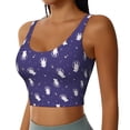 thumbnail image 1 of Haiem Astronaut Rabbit Pattern Womens Sports Bra - U Neck Padded Low Impact Yoga Bra Workout Crop Top Gym Moisture-Wicking Workout Vest -, 1 of 9