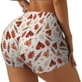 thumbnail image 1 of Haiem Autumn Brown Butterfly No Front Seam Biker Shorts for Women Yoga Workout Gym Bike Shorts with Tummy Control Moisture-Wicking-XX-Large, 1 of 9