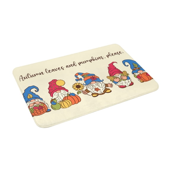 Haiem Autumn Gnomes1 Front Door Mat Indoor Outdoor Entrance, Waterproof All-Season, All-Weather Doormat, Durable Flannel Fabric, Fade Resistant, Low Profile, 16x24in