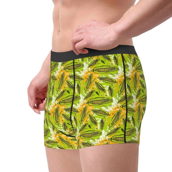 Haiem Autumn Harvest Cartoon Corn Men's Boxer Briefs, Every Day Comfort Stretch Cotton Moisture-Wicking Underwear-Medium