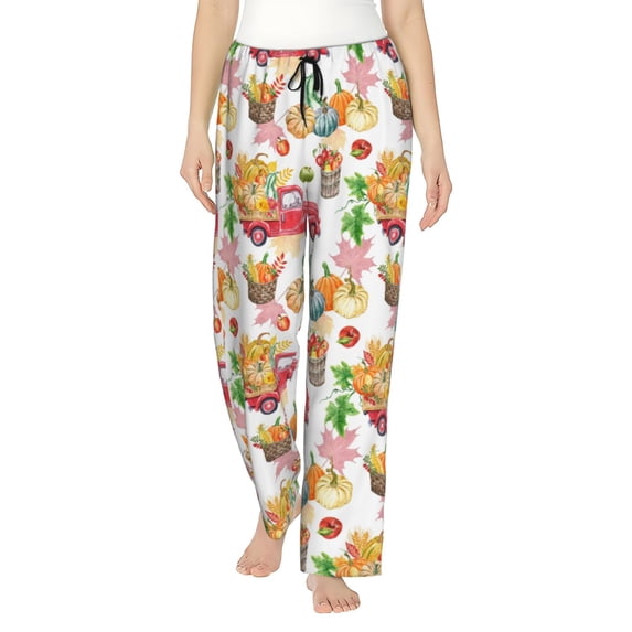 Haiem Autumn Harvest Truck Women's Pajama Pants Ultra Lightweight Pjs Bottoms Sleepwear Bottom Pants With Pocket Drawstring-XX-Large