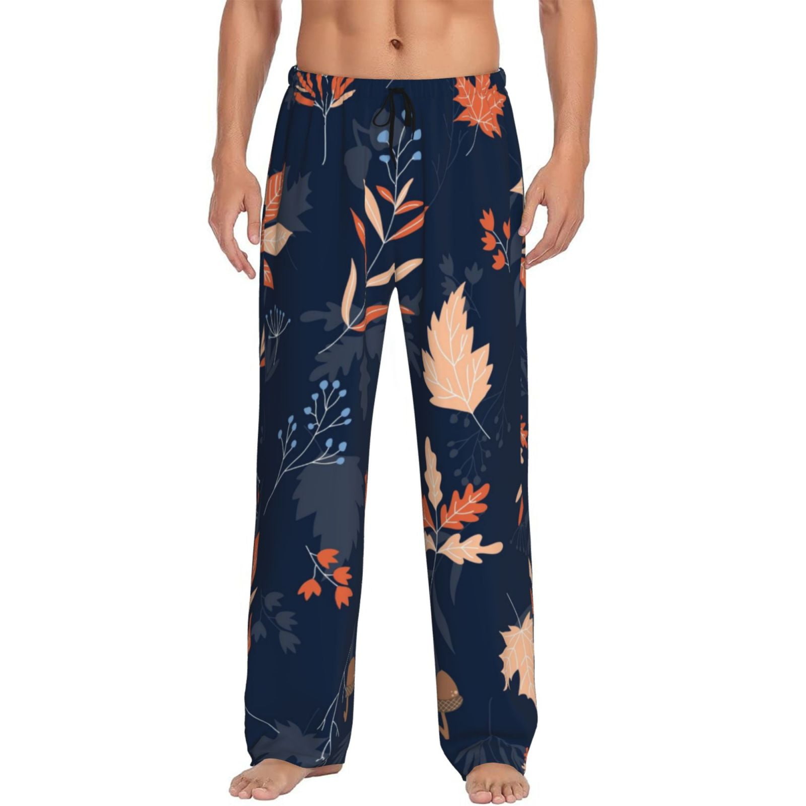 Haiem Autumn Leaves With Blue Men's Pajama Pants Ultra Lightweight Pjs ...