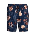 thumbnail image 1 of Haiem Autumn Leaves With Blue Men's Pajama Short with Soft Woven Cotton Elastic Waistband Sleep Short-Small, 1 of 9