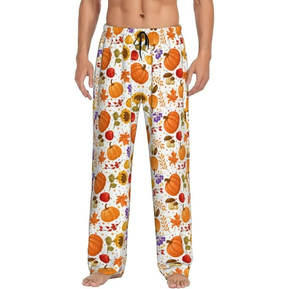 Haiem Autumn Plants Men's Pajama Pants Ultra Lightweight Pjs Bottoms Sleepwear Bottom Pants With Pocket Drawstring-Small