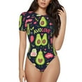 thumbnail image 1 of Haiem Avocado Love Women's Crew Neck Short Sleeve Bodysuit Tops Stretchy Slim Basic-X-Large, 1 of 9