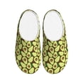 thumbnail image 1 of Haiem Avocado Print Women's Fuzzy Memory Foam House Slipper Cozy Home Footwear Non-slip Winter Slippers-44/45, 1 of 7