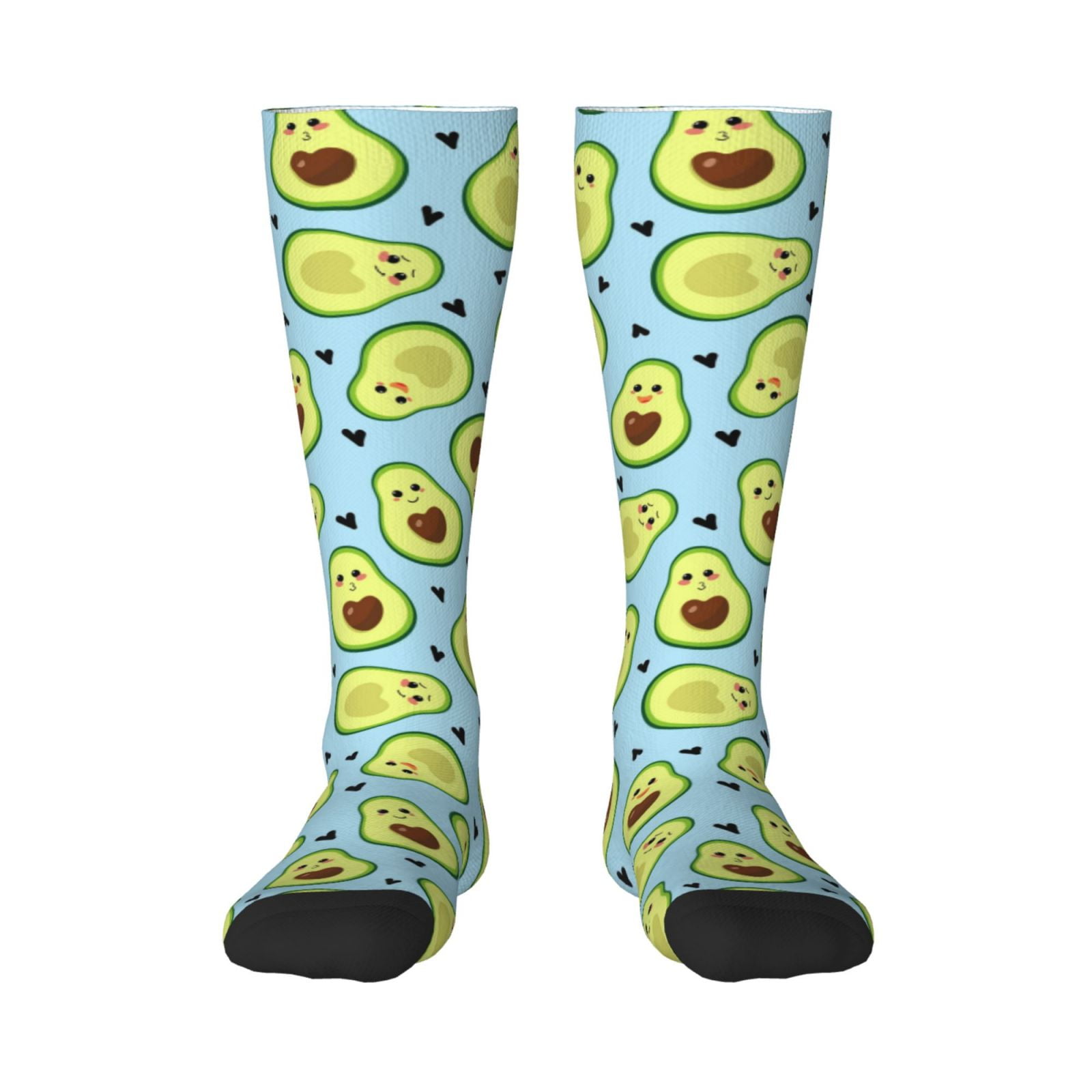Haiem Avocado and Hearts Socks, Funny Novelty Crazy Design Cotton Socks ...