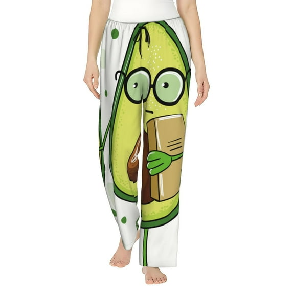 Haiem Avocado with Glasses Women's Pajama Pants Ultra Lightweight Pjs Bottoms Sleepwear Bottom Pants With Pocket Drawstring-XX-Large