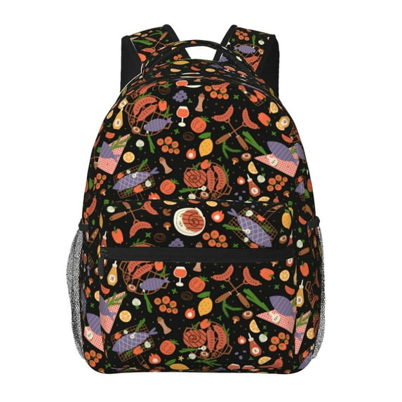Haiem BBQ Party Printed School Backpack,Casual Travel Lightweight Backpack,Durable Comfortable Multifunctional Backpack,Laptop Backpack