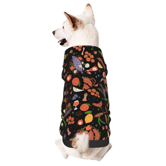 Haiem BBQ Party for Winter Dog Hoodie Sweatshirts with Pockets Warm Dog Clothes for Small Dogs Chihuahua-Medium