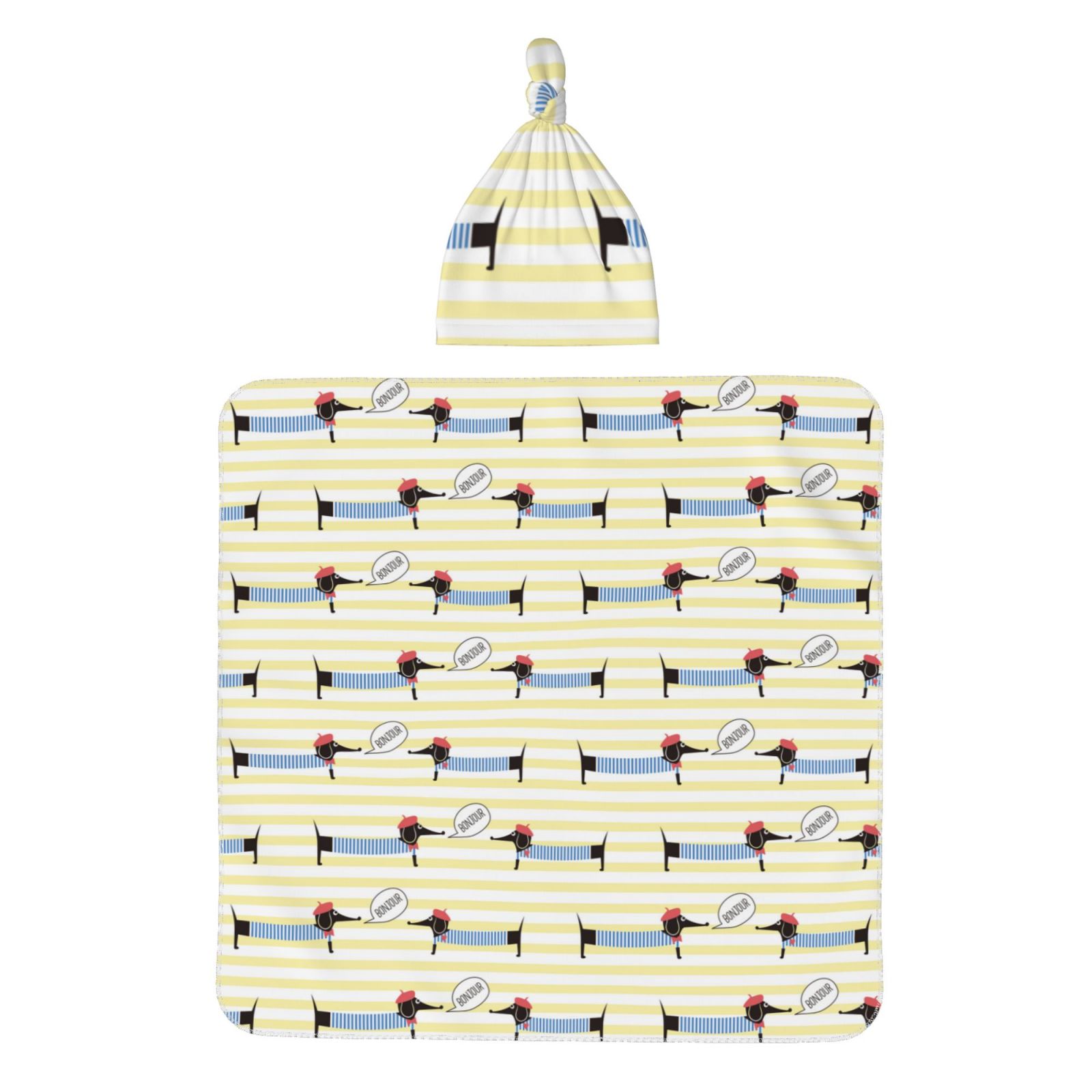 Haiem Baby Girl Newborn Receiving Blanket with Matching Headband and