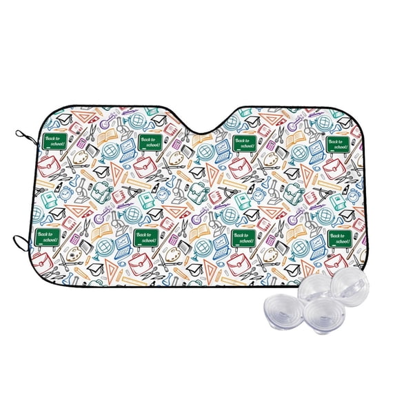 Haiem Back To School Car Windshield Sun Shade - Blocks UV Rays Sun Visor Protector, Sunshade to Keep Your Vehicle Cool, Universal Fit SUV Van Sedan-