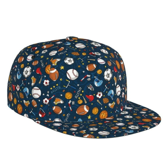 Haiem Ball Sports Classic Snapback Cap Flat Bill Hat Baseball Cap Adjustable Size Cotton Dad Hat