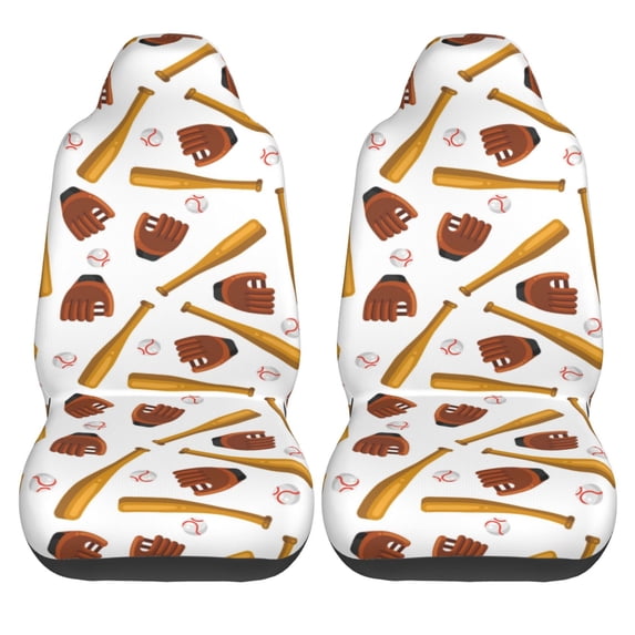 Haiem Baseball Sport Printed Car Seat Covers Set of 2, Universal Fit Car Seat Covers,Protective Seat Covers,Comfortable Car Seat Covers, Easy Installation Seat Covers, Vehicle Seat Covers