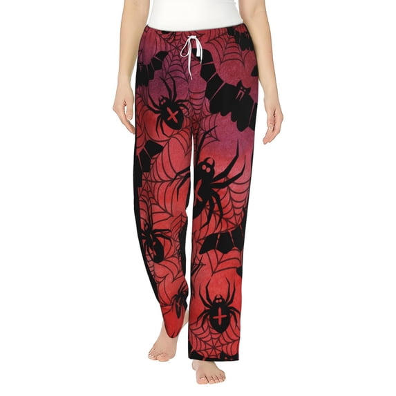 Haiem Bats And Spiders Women's Pajama Pants Ultra Lightweight Pjs Bottoms Sleepwear Bottom Pants With Pocket Drawstring-XX-Large