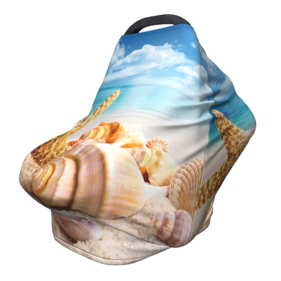 Haiem Beach Starfish Shell Baby Nursing Cover & Nursing Poncho - Multi Use Cover for Baby Car Seat Canopy, Stroller Cover, 360°Full Privacy Breastfeeding Coverage