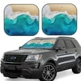 thumbnail image 1 of Haiem Beach Windshield Sun Shade: Universal Foldable 2-Piece Car Front Window Sunshade - Blocks Uv Rays, And Reduces Heat,Essential Car Accessory Small, 1 of 7